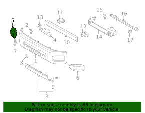 Right front bumper trim for Toyota FJ Cruiser 10-14, black