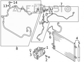 The air conditioner radiator condenser VW Passat b8 16-19 USA 2.0T honeycombs fell out