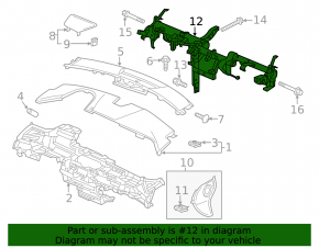 Underdash pipe reinforcement Honda Clarity 18-21 usa