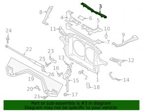 Upper front bumper mounting strip for Nissan 370Z 09-20