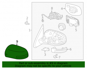 Left side mirror cover for Mitsubishi Outlander 14-21 (turn signal)