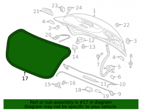 Chevrolet Cruze 16- trunk lid seal