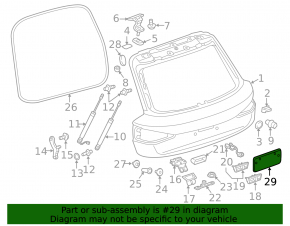 Platform for the number of the tailgate Audi Q3 8U 15-18