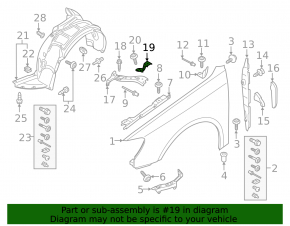 Front right fender bracket Audi A3 8V 16-18 e-tron small