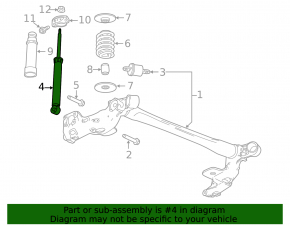 Rear left shock absorber Buick Encore 13-19 fwd