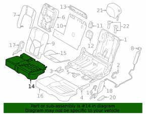 Rear row of seats 2nd row Porsche Cayenne 958 11-14 with AIRBAG, leather black, tear