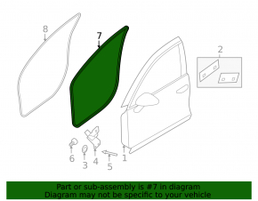 Front left door seal for Porsche Cayenne 958 11-17