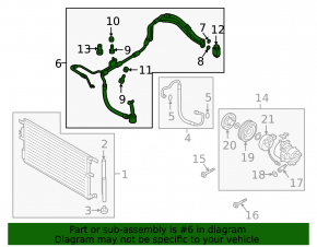 Air conditioning hose compressor-heater-condenser Hyundai Tucson 19-21 2.0