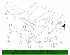 Right hood hinge trim for Porsche Cayenne 19-26