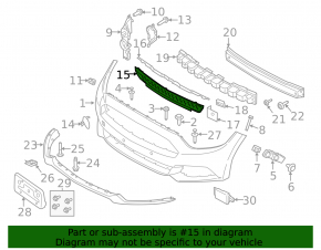 Ford Mustang mk6 15-17 prerest front bumper lower grill blade