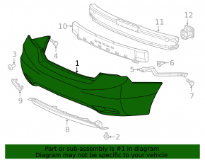 Bare rear bumper for Honda Civic 11-15 2013-15