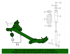 Toyota Prius C 12-19 rear beam