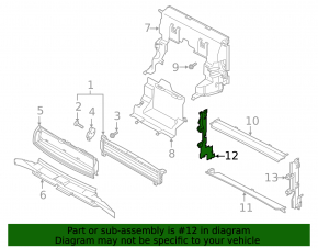 Right radiator deflector for Audi E-Tron 19-23