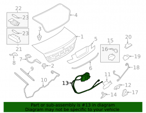 BMW 7 F01 11-15 Trunk Lid Lock Actuator