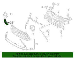 Lower grille plug left Lexus ES300h 16-18 for parking sensors
