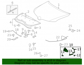 Toyota Venza 09-15 hood lock with sensor