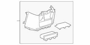 Central console under the dashboard Toyota Sienna 15-20 beige, 2 parts