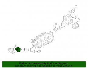 VW Golf 15- Front Panel Light Control Button