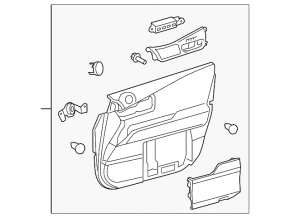 Lexus RX350 RX450h 10-12 front right door panel, black leather, gray armrest, type 1