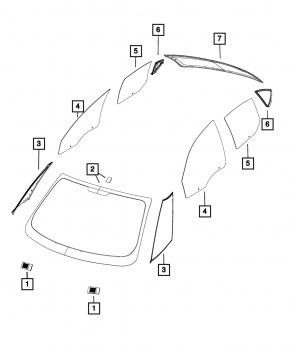 Rear glass of the trunk door Fiat 500L 14-19
