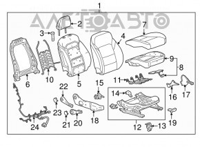 Chevrolet Malibu 16-25 passenger seat, gray leather