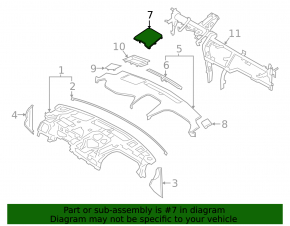 Front panel trim, central upper, Hyundai Santa FE 19-23, black