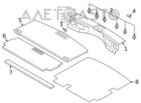 Nissan Rogue 21-26 trunk opening trim, black, US built, with plug, scratches