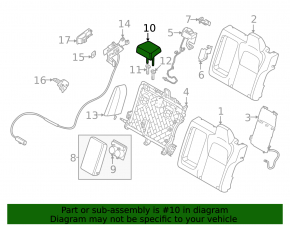 Headrest 2nd row central Nissan Murano 25-26 Platinum, brown leather