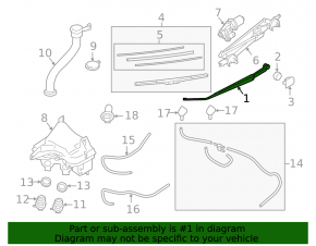 Left windshield wiper arm for Subaru Outback 2015-2019