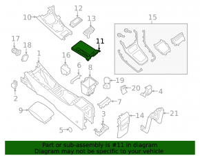 Central console cup holders Nissan Sentra 13-19