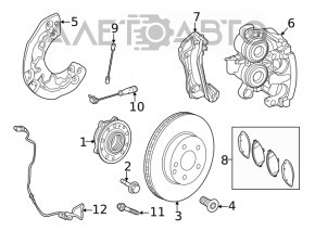 Front left brake disc Mercedes W167 GLE 450 20-24 AWD 375/36mm rusty