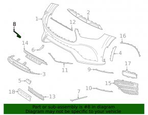 Air duct lower grille front bumper left Mercedes W167 GLE 350 450 20-23 AMG pkg