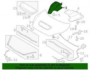 Hood insulation right Mazda3 MPS 09-13