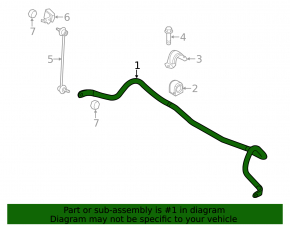 Front stabilizer bar Mazda 6 14-17 22mm