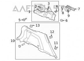 Rear pillar trim left Ford Escape MK4 20-22 black