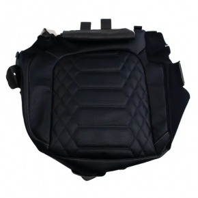 2nd row seat trim, right lower, Ford Escape MK4 23-25, black leather with perforation, hybrid