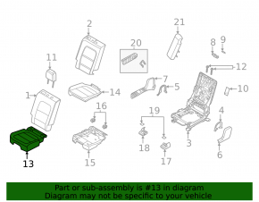 2nd row seat trim, right lower, Ford Escape MK4 23-25, black leather with perforation, hybrid