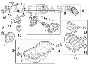 Oil pump for Mazda 6 13-21 2.5 internal combustion engine