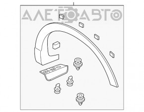 Rear right wing arch trim Mazda CX-9 16-