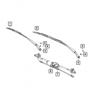 Wiper Trapezoid with Motor Jeep Compass 11-16