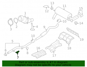 Front exhaust pipe bracket BMW F30 12-18 awd N20