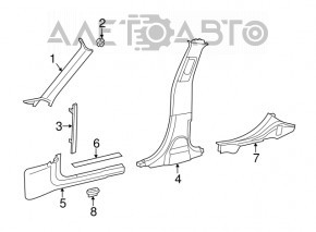 Left center pillar trim Chrysler 300 11- black