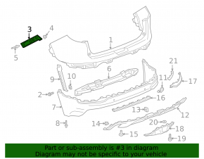 Rear bumper mount on wing left GMC Terrain 18-