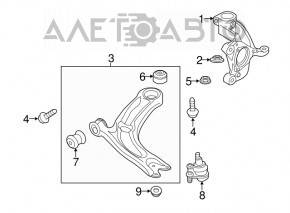 Lower control arm, front right, VW Taos 22-25
