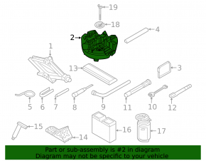 Foam plastic for the Audi Q8 19-25 spare tire tool