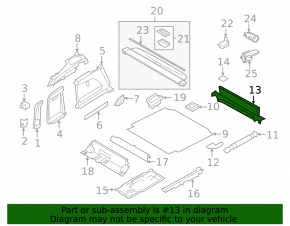 BMW X5 F15 16-18 Plug-in Trunk Door Trim, Black, 2-Row, with Chrome Trims, Scratches, Cracks, Missing Part, Broken Fastener