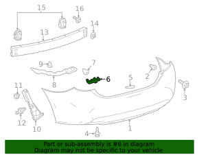 Rear bumper mount, inner right, Toyota Corolla 14-19