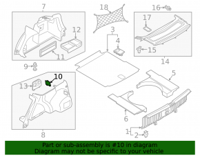 Right arch trim plug VW Passat b8 16-19 USA
