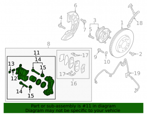 Front left caliper assembly Kia Niro 19-22 EV