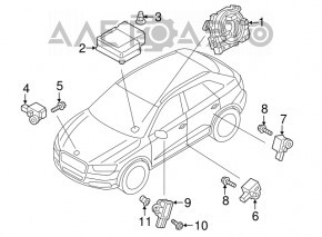 Airbag sensor rear left VW Jetta 11-18 USA